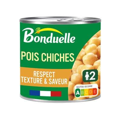Bonduelle Pois chiches cuits dans très peu de jus en conserve, 265g