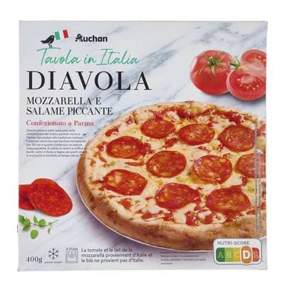 Auchan Tavola In Italia Pizza mozzarella et salami, 400g