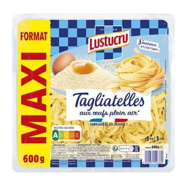 Lustucru Tagliatelles Fraîches Maxi Format, 600g
