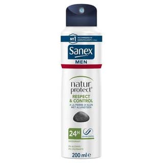 Sanex Men Déodorant spray 48h Natur Protect à la pierre d'Alun, 200ml