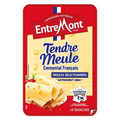 Entremont Emmental fines tranches tendre meule, 8 tranches - 150g