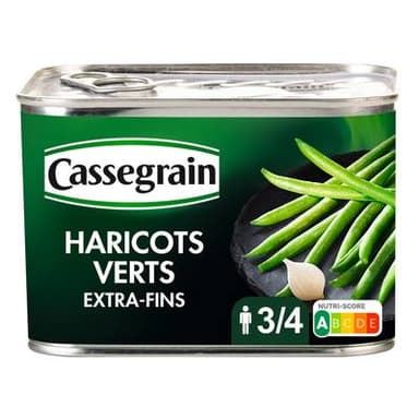 Cassegrain Haricots verts extra-fins cueillis main, 390g
