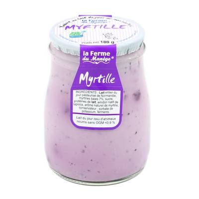 La Ferme du manège Yaourt Myrtille au lait entier, 180g