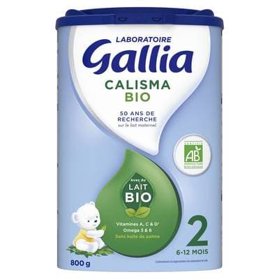 Laboratoire Gallia Lait bébé en poudre Calisma Bio 2ème âge, 6-12 mois, 800g