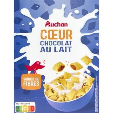 Auchan Céréales coeur au chocolat au lait, 400g