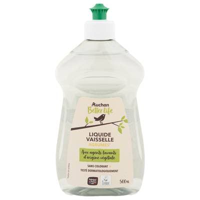 Auchan Better Life Liquide vaisselle nettoie et dégraisse parfum agrumes, 500ml