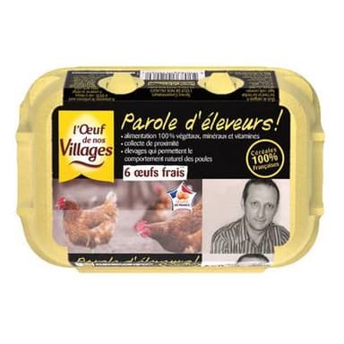 L'oeuf de nos Villages Oeufs de Poules, 6 oeufs
