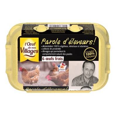 L'oeuf de nos Villages Oeufs de Poules, 6 oeufs