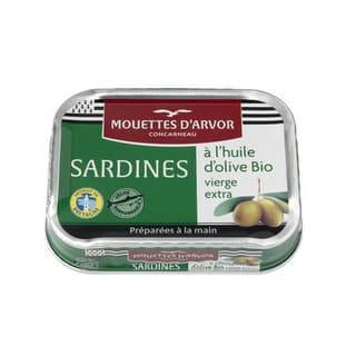 Les Mouettes d'Arvor Sardines entières à l'Huile d'Olive en conserve, 115g