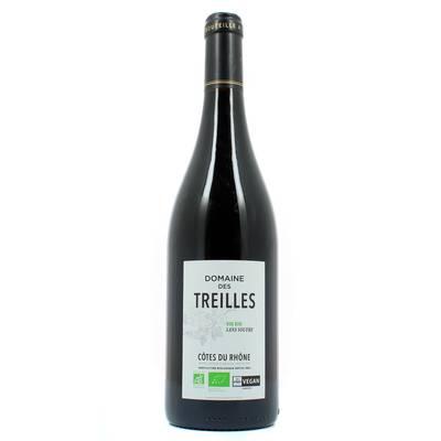 Côtes du Rhône rouge AOP - Domaine des Treilles BIO sans soufre et Vegan