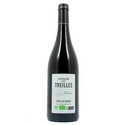 Côtes du Rhône rouge AOP Domaine des Treilles Bio sans soufre et Vegan, 75cl