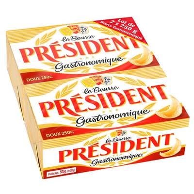 Président Beurre plaquette doux, 2x250g