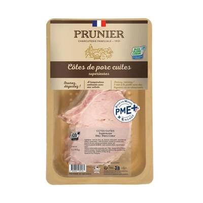 Prunier Côtes de Porc Cuites Supérieures Bleu-Blanc-Coeur, 2 pièces - 190g