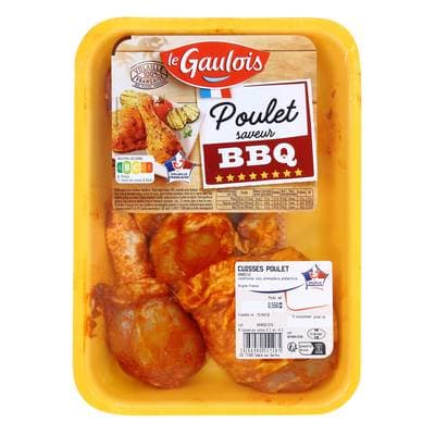 Le Gaulois Découpes cuisse de poulet saveur barbecue, 4 pièces - 550g
