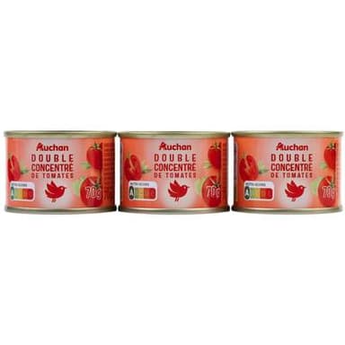Auchan Double concentré de tomates, 3x70g