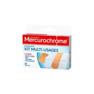 Mercurochrome Pansements kit multi-usages, 20 pansements