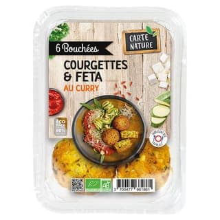 Carte Nature Bouchées de Riz Courgette Féta Curry Bio, 180g