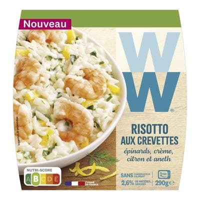 WW Risotto aux crevettes, Epinards, crème citron et aneth, 300g