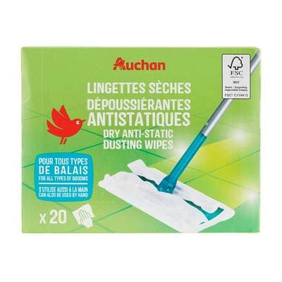 Auchan Lingettes balai dépoussiérantes, 20 lingettes