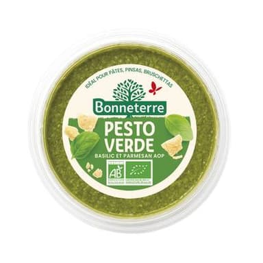 Bonneterre Pesto Verde Bio, basilic et parmesan, 120g