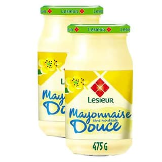 Lesieur Mayonnaise Fine et douce en bocal, Lot de 2x475g