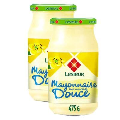 Lesieur Mayonnaise Fine et douce en bocal, Lot de 2x475g