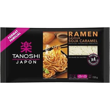 Tanoshi - Japon Ramen nouilles japonaises soja caramel format familial, 720g