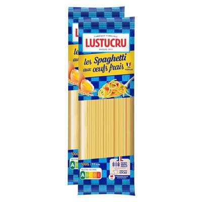 Lustucru Pâtes Spaghetti Longs aux Oeufs Frais, Lot de 2x500g