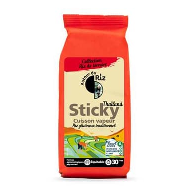 Autour Du Riz Sticky Rice Cuisson vapeur sans gluten bio, 500g
