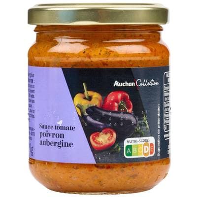 Auchan Collection Sauce tomate poivrons et aubergines, 190g