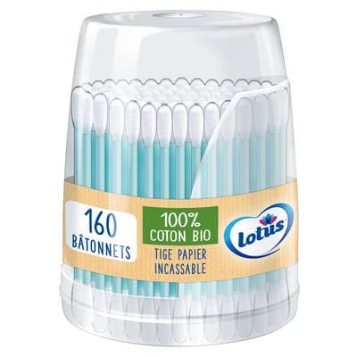 Lotus Coton-tiges, 160 bâtonnets