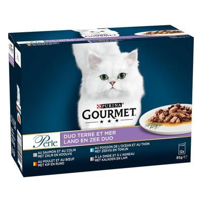 Purina - Gourmet Perle - Sachets Duo Terre et Mer 4 variétés pour chat
