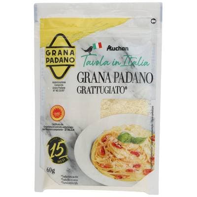 Auchan Tavola In Italia Grana Padano Grattugiato AOP, 60g