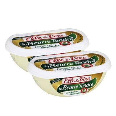 Elle&Vire Beurrier tendre 1/2sel, Lot de 2x250g