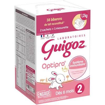 Guigoz Lait bébé en poudre Optipro 2ème âge Bag in Box, 6-12 mois, 1,2kg