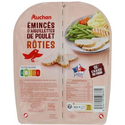 Auchan Aiguillettes de poulet, 2x75g