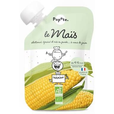 Popote Maïs Bio Gourde Bébé Dès 4/6 mois, 120g