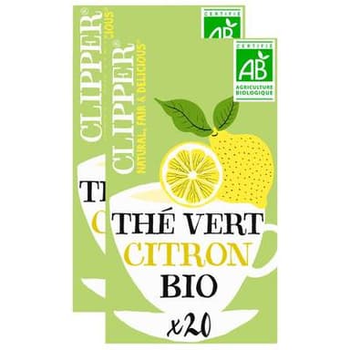 Clipper Thé Vert au Citron Bio, Lot de 2x35g
