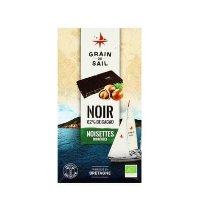 Grain de Sail Tablette de Chocolat Noir Noisette Bio, 100g