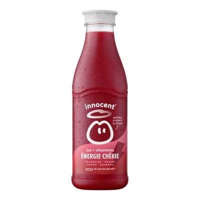 innocent - Energie Chérie, Pur Jus Framboise, Cerise, Baies de Gojis et Guarana + vitamines.