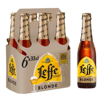 Leffe Bière blonde d'Abbaye 6.6°, 6x33cl