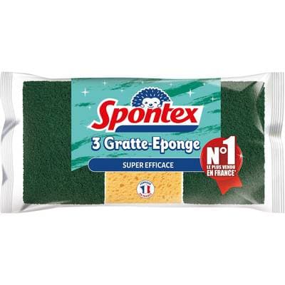 Spontex Éponges grattantes gratte éponge, 3 pièces