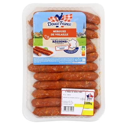 Douce France Merguez de Volaille, 12 saucisses - 600g