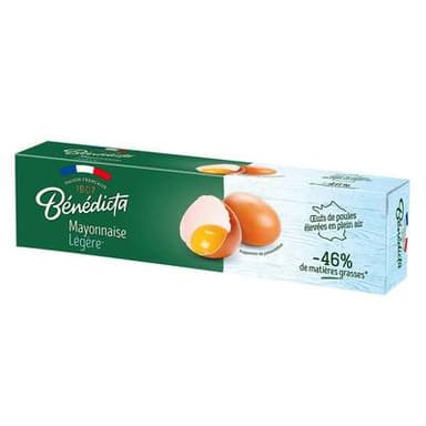 Bénédicta Mayonnaise Légère -46% de matières grasses en Tube, 180g