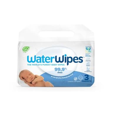 Waterwipes Lingettes humides nettoyantes bébé, 3 x 48 lingettes