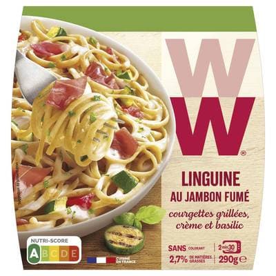 WW Linguine au Jambon Cru Courgette Grillée Crème et Basilic, 290g