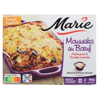 Marie - Moussaka au boeuf- Aubergines et tomates cuisinées avec de la béchamel gratinée au fromage