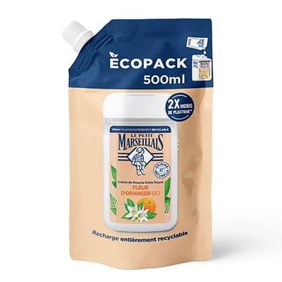 Le Petit Marseillais Crème de Douche Extra Douce aux Fleurs d'Oranger Bio, 500ml