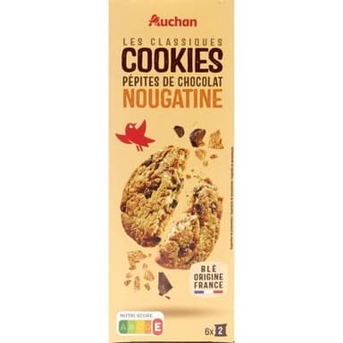 Auchan Cookie Pépites de Chocolat Nougatine, 200g