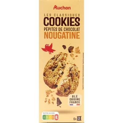 Auchan Cookie Pépites de Chocolat Nougatine, 200g